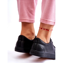 News Adidatori negri legați din piele pentru femei negru 4