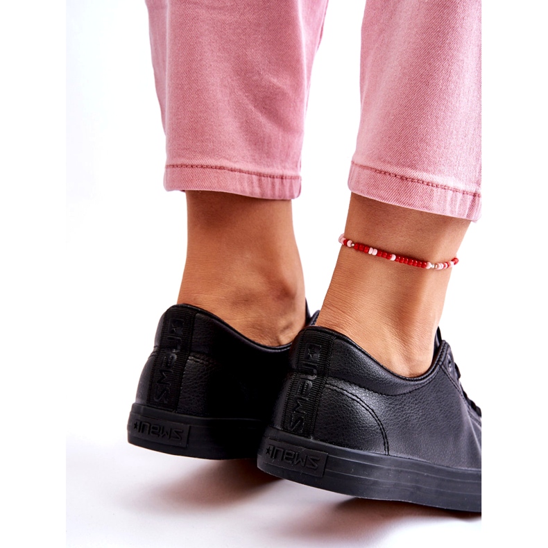 News Adidatori negri legați din piele pentru femei negru 4