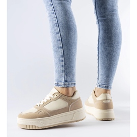 Adidași cu platformă Pomona bej deschis 1