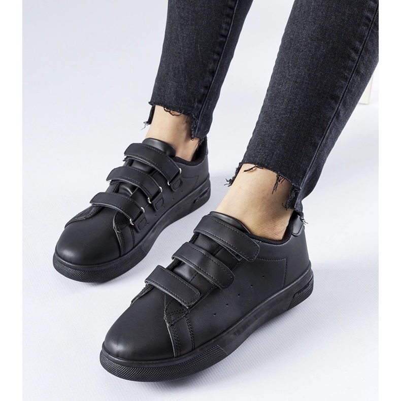 Tenisi Paré negri cu inchidere Velcro negru 1