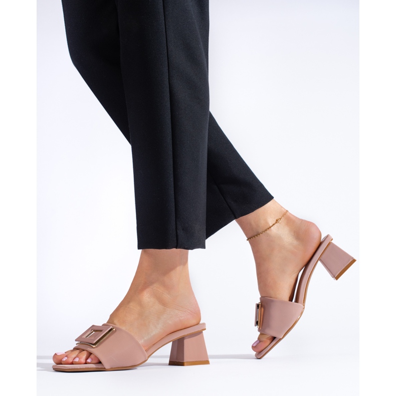 Mulți material de damă pe un toc mic Shelovet roz praf 1