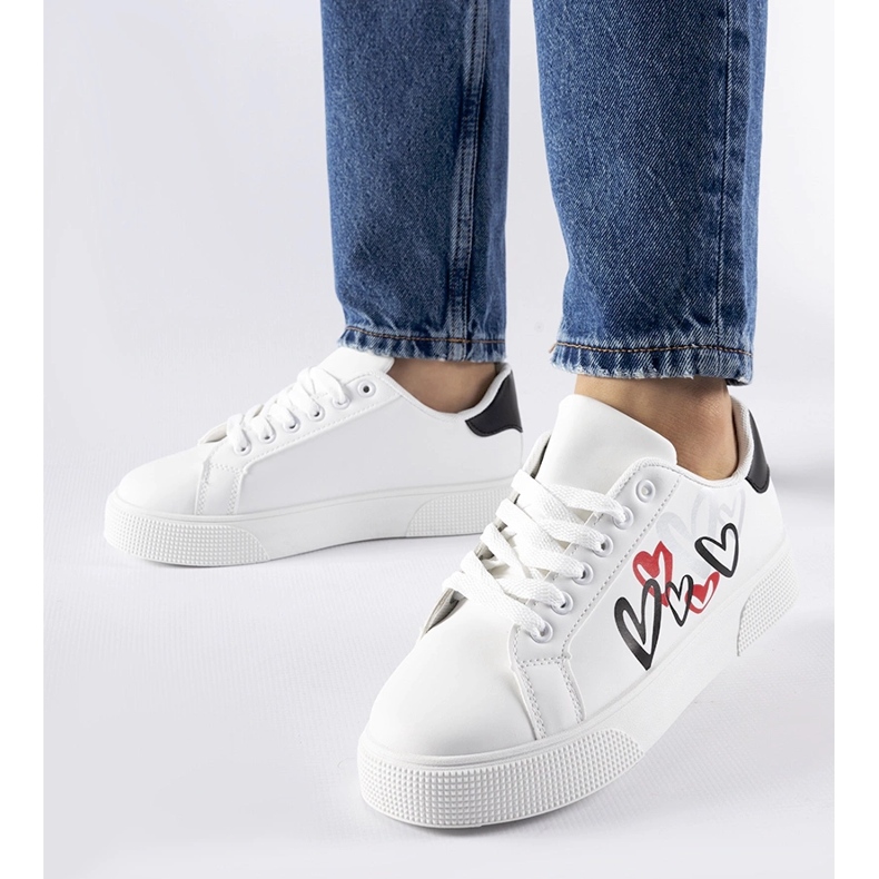 Tenisi albi pe platforma Montclair 1