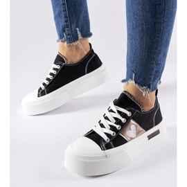 Adidași cu platformă Lawton negri și argintii negru 2