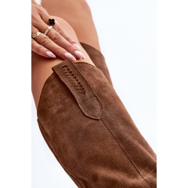 Cizme de cowboy din piele intoarsa pentru dama Zazoo 3427, maro 1