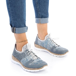 Pantofi dama ajurati albastru Rieker N4255-12 6