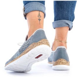 Pantofi dama ajurati albastru Rieker N4255-12 9