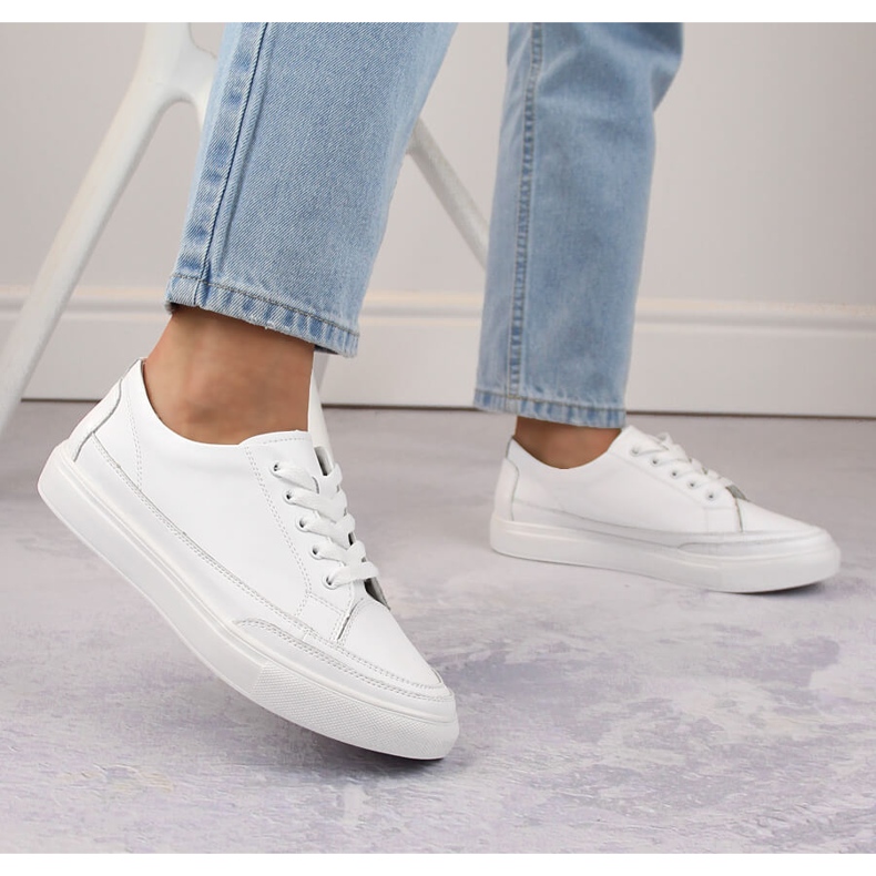 Pantofi sport dama din piele, alb Sergio Leone SP016 2 Pantofi sport dama din piele, alb Sergio Leone SP016 2