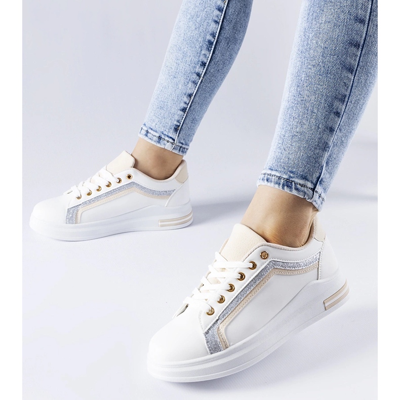 Tenisi albi cu platformă Mayfield 1