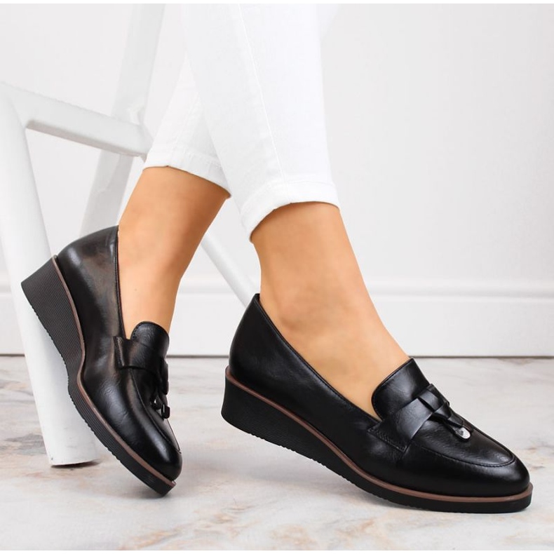 Vinceza W JAN263A pantofi cu pană, negri negru 2