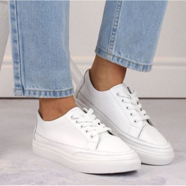 Pantofi din piele Sergio Leone W SK430, alb 2