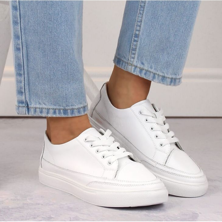 Pantofi din piele Sergio Leone W SK430, alb 2