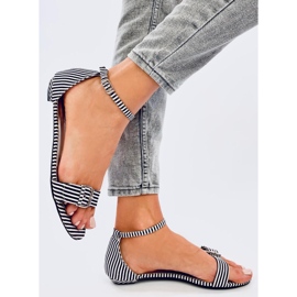 Sandale cu dungi Ditty Black - calitatea a 2-a alb 3