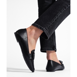 Mocasini negri Shelovet eleganti pentru dama negru 2