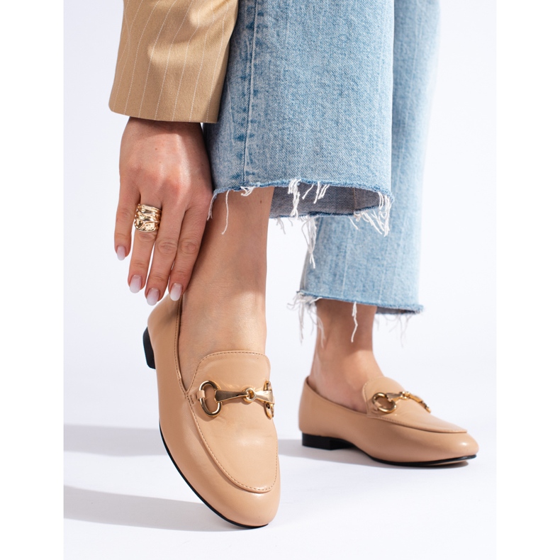 Mocasini Pantofi bej maro 1