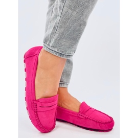 Mocasini de dama Anaya Fuchsia din piele intoarsa roz 2