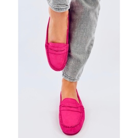 Mocasini de dama Anaya Fuchsia din piele intoarsa roz 1