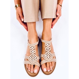 Sandale boho șir Ashes Khaki bej 3