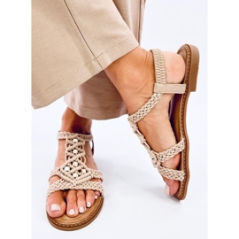 Sandale boho șir Ashes Khaki bej 1