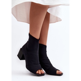 Zazoo 2876 Cizme Damă Cu Toc Înalt Cu Degete Deschise, Negru 1