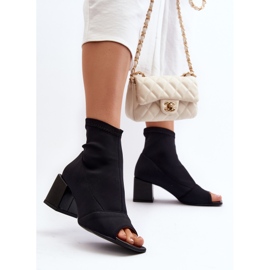 Zazoo 2876 Cizme Damă Cu Toc Înalt Cu Degete Deschise, Negru 2