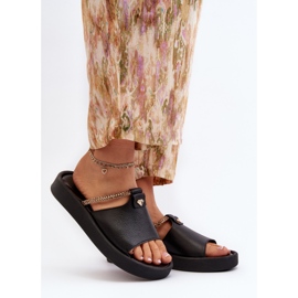 Flip-flops din piele pentru femei Zazoo 2896, negru 2 Flip-flops din piele pentru femei Zazoo 2896, negru 2
