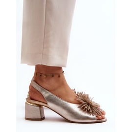 Sandale Piele Cu Decorat Laura Messi 2719 Aur de aur 1 Sandale Piele Cu Decorat Laura Messi 2719 Aur de aur 1