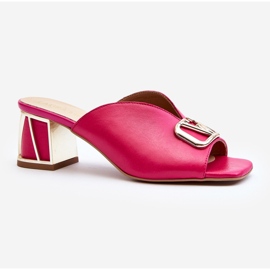 Flip-flops de damă elegante cu toc înalt Laura Messi 2771 fucsia roz 2