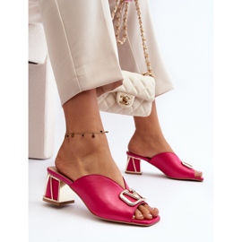 Flip-flops de damă elegante cu toc înalt Laura Messi 2771 fucsia roz 1