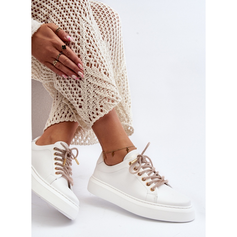 Pantofi sport de damă din piele CheBello 4362 alb 1 Pantofi sport de damă din piele CheBello 4362 alb 1