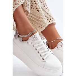 Pantofi de damă din piele cu brățară CheBello 4406 alb 2