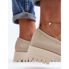 Mocasini de dama din piele cu franjuri CheBello 3096 bej 1 Mocasini de dama din piele cu franjuri CheBello 3096 bej 1
