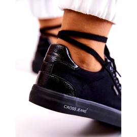 Cross Jeans Pantofi de damă Jeans cu cruce legată JJ2R4039C Negru 2