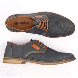Pantofi barbati confortabili din piele albastru bleumarin Rieker 13439-14 2