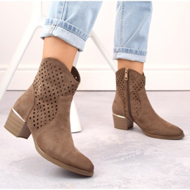 Cizme cowboy ajurate dama din piele intoarsa, maro, Vinceza 58239 2 Cizme cowboy ajurate dama din piele intoarsa, maro, Vinceza 58239 2