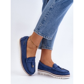 Mocasini De Dama Pe Platforma Railav Albastru 4