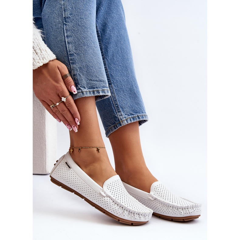 Mocasini ajurat dama alb Rasirna 2