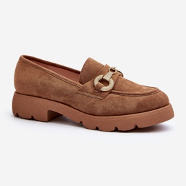 Mocasini De Dama Cu Decorat Railenes Camel maro 1