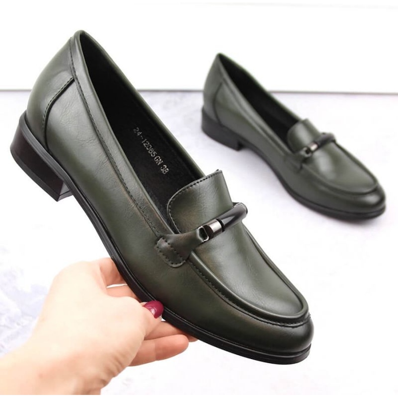 Potocki W WOL204C pantofi cu toc mic, verde 1