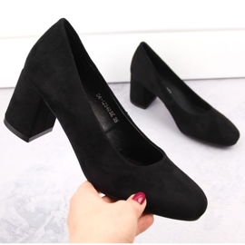 Pompe Potocki W WOL207A din piele intoarsa, neagra negru 1