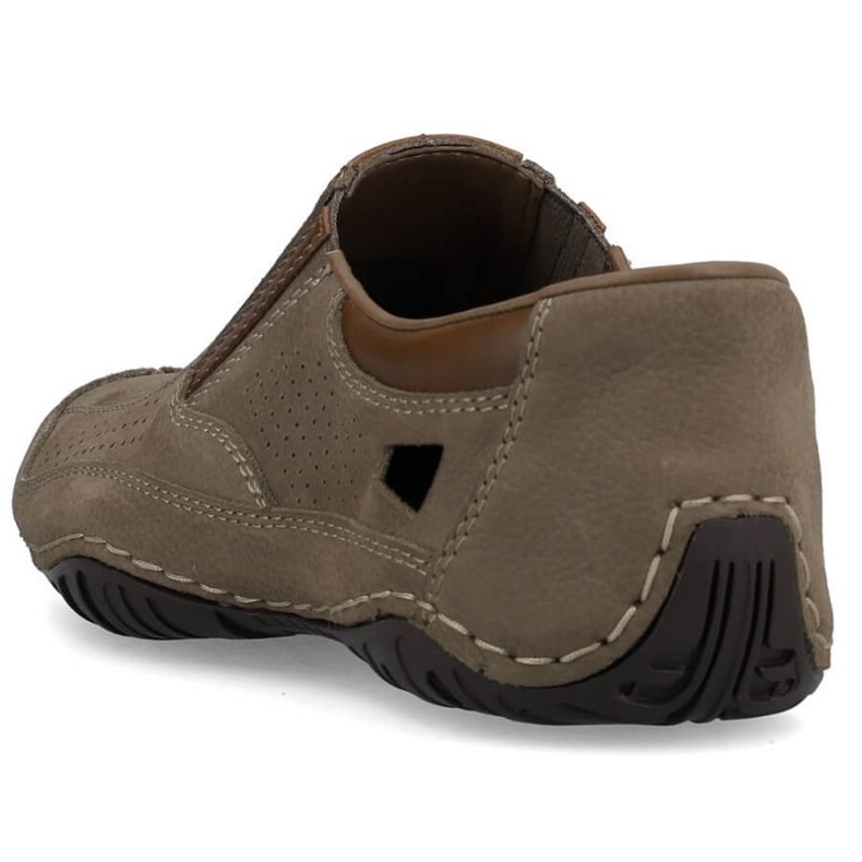 Pantofi ajurati din piele maro Rieker M RKR580 2