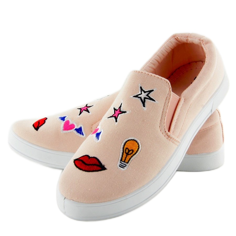 Slipons cu plasturi JX41P Pink multicolor roz 1
