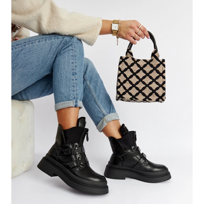 Botine cu platformă Black Glen negru 1