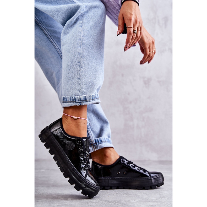 Pantofi la modă lăcuiți Big Star KK274044 Negri negru 1