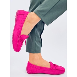 Mocasini Wards din piele intoarsa fuchsia roz 2