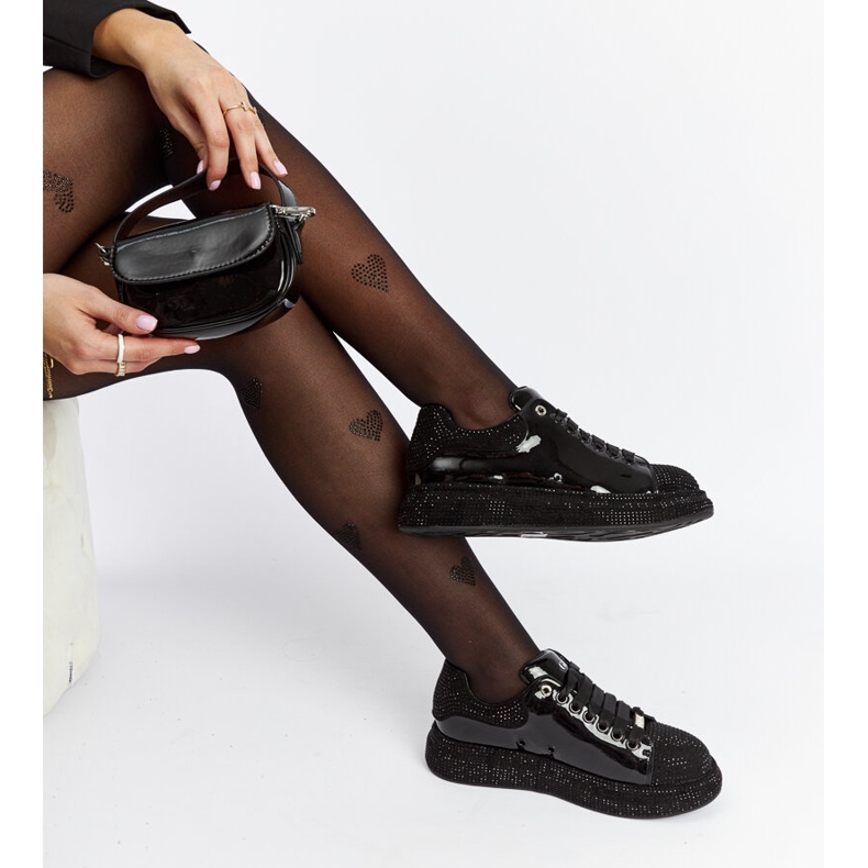 Tenisi Goe NN2N4010 negri cu strasuri negru 1