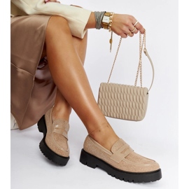 Mocasini bej decorati cu strasuri Newport 1 Mocasini bej decorati cu strasuri Newport 1