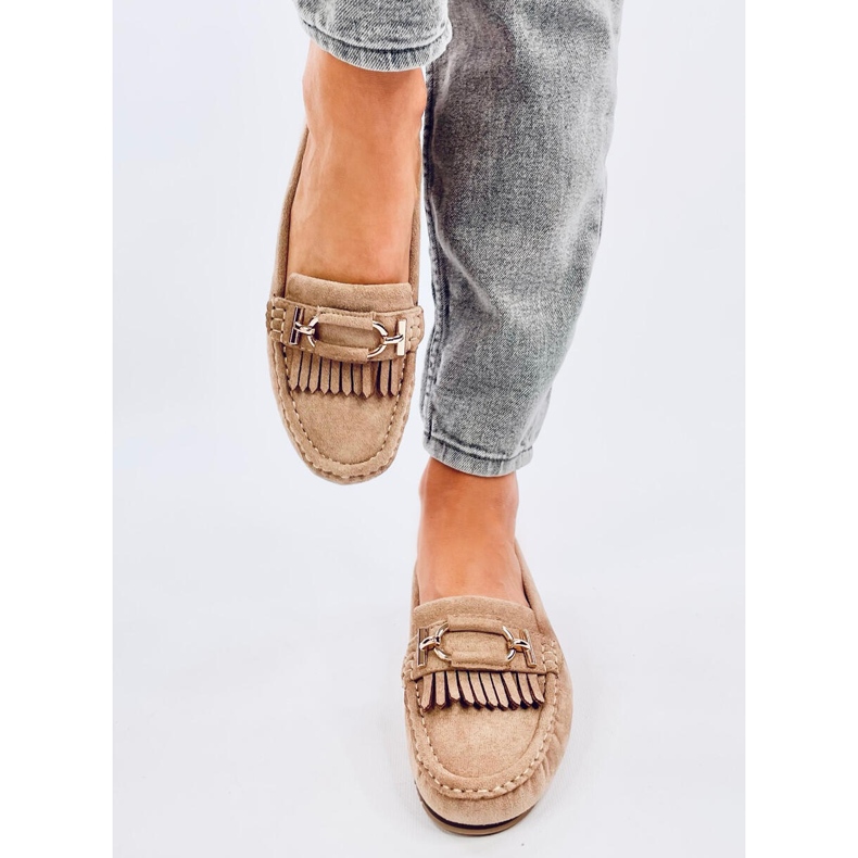 Mocasini de dama Leif Khaki bej 1