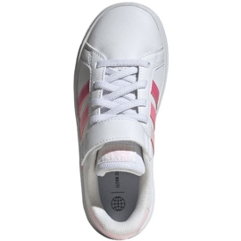 Pantofi Adidas Grand Court Elastic Lace și Top Strap Jr IG4838 alb 1