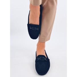 Mocasini de dama din piele intoarsa Trabei Navy albastru 1