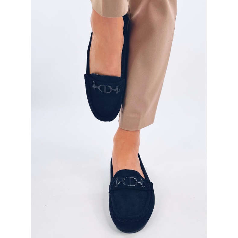 Mocasini de dama din piele intoarsa Trabei Navy albastru 1